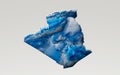 3d Blue And White Algeria Map Shaded Relief Texture Map Isolated On White Background 3d Illustration Royalty Free Stock Photo