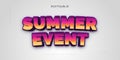 3D Bold and Colorful Text Style Effect. Editable Summer Event Text Effect