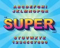 3d Bold retro font. Vintage Alphabet vector