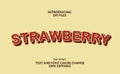 3d bold strong strawberry text effect. Editable font