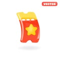 3D bonus card, vector coupon gift voucher, discount certificate icon, promotion sale reward point. Loyalty customer program,