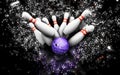 3D bowling skittles with sparkle effect Royalty Free Stock Photo