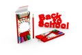 3D of a box of pencils on white background Royalty Free Stock Photo