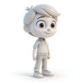3D Boy Character Icon Render Isolated on White Background Royalty Free Stock Photo