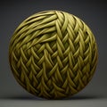 3d Braided Ball With Brushwork Texture - Detailed Layered Composition
