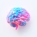 A 3d brain icon with glowing neural pathways Royalty Free Stock Photo