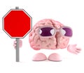 3d Brain road sign