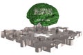 Saudi Arabia Flag Brain Concept for Silver High of one missing puzzles