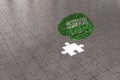 Silver Puzzle plane for Saudi Arabia Flag to Brain