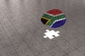 Silver Puzzle plane for South Africa Flag to Brain