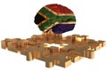 South Africa Flag Brain Concept for Gold High of one missing puzzles