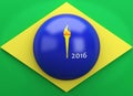 3d Brazil flag. Sports concept
