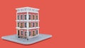 3d brick toy house with windows Royalty Free Stock Photo