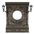 3d brick wall with round window Royalty Free Stock Photo