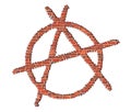 3D bricks anarchy, anarchy, anarchist symbol.