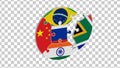 3D brics country puzzle isolated on transparent background for icon logo Royalty Free Stock Photo