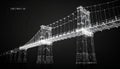3D Bridge Structure in Digital Wireframe Royalty Free Stock Photo