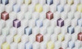 3d Bright Multicolored Cubes Background.Geometric pattern with triangular shapes Royalty Free Stock Photo