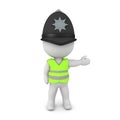 3D British cop wearing yellow vest