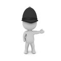 3D British policeman pointing to the right