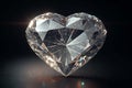 3D Broken Diamond Crystal Heart Ã¢â¬' Shattered Elegance on Black Background Royalty Free Stock Photo