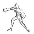 3d silver basketball player figure doing dribble