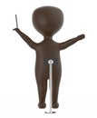 3d brown music conductor character