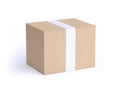 Brown paper box-parcel white background 3d rendering,post communication transportation concept