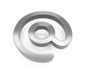 3d brushed metal arobase icon