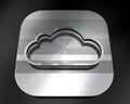 3d brushed metal cloud icon