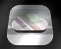 3d brushed metal cloud icon