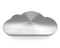 3d brushed metal cloud icon