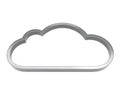 3d brushed metal cloud icon