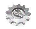 3d brushed metal gear icon Royalty Free Stock Photo