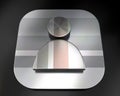 3d brushed metal social network character icon