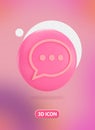 3D Bubble chat Icon left view for your business