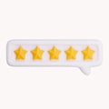 3d bubble rating five stars for best excellent services rating for satisfaction. 3d 5 star for quality customer rating Royalty Free Stock Photo