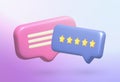 3D Bubble Speech Notification and Five Star Feedback illustration Royalty Free Stock Photo