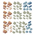 3d buildings vector set. Royalty Free Stock Photo