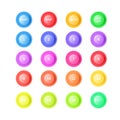3d bullet point vector illustration set - isolated bright colorful round pointers with numbers from 1 to 15 and start