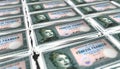 3D Bunch of 50 Liechtenstein Franken Money Banknote Royalty Free Stock Photo