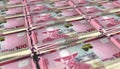 3D Bunch of 100 Namibia Dollars Money Banknote Royalty Free Stock Photo