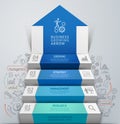 3d business arrow step staircase infographics.