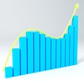 3D Business graph up