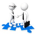 3D business men shaking hands Royalty Free Stock Photo