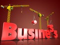 3d business over red