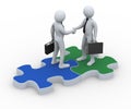 3d business partner on puzzle piece