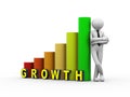 3d business person growth progress bars