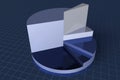 3D business pie chart, blue background Royalty Free Stock Photo