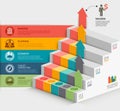 3d business staircase diagram template.